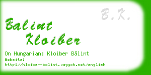 balint kloiber business card